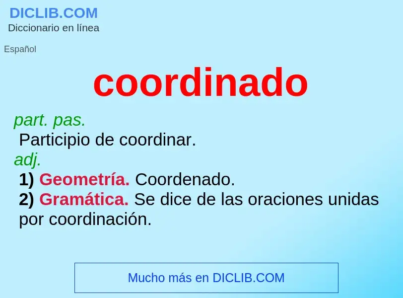 What is coordinado - definition