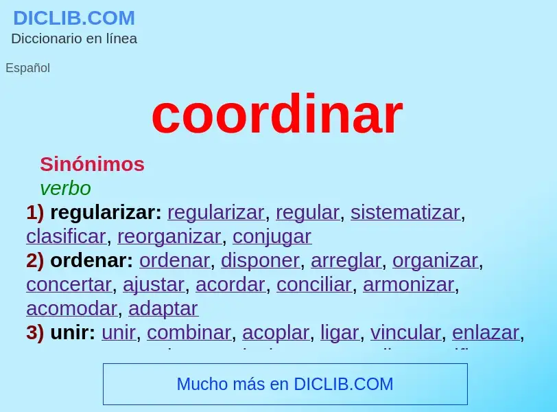 Wat is coordinar - definition