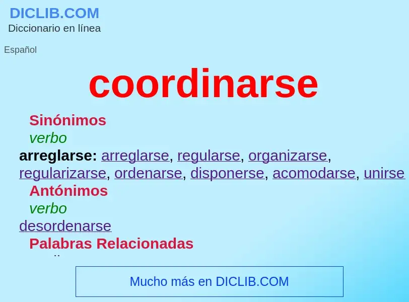 What is coordinarse - definition