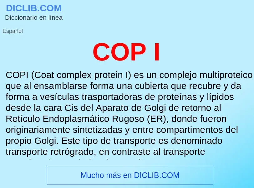 ¿Qué es COP I? - significado y definición