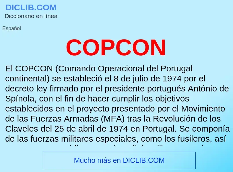 ¿Qué es COPCON? - significado y definición