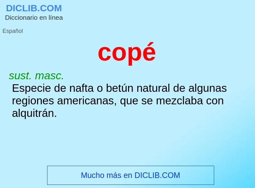 What is copé - meaning and definition