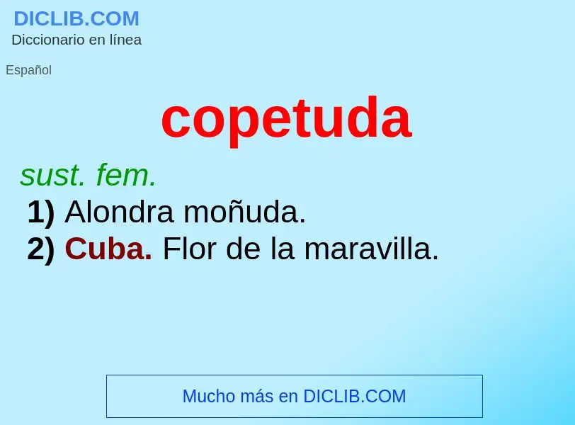 Wat is copetuda - definition