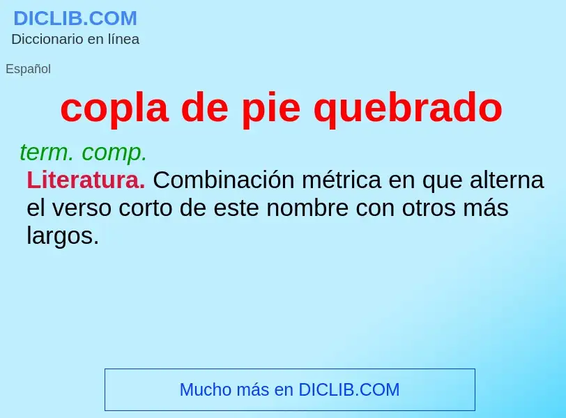 Che cos'è copla de pie quebrado - definizione