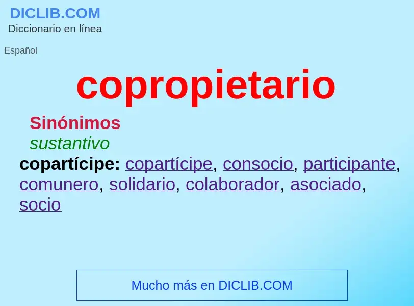 What is copropietario - definition