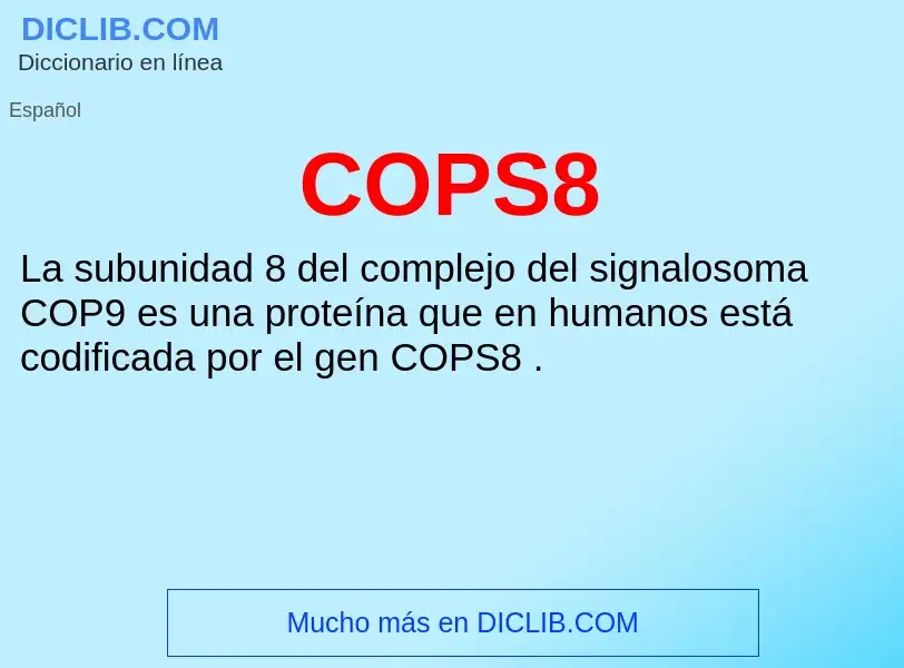 ¿Qué es COPS8? - significado y definición