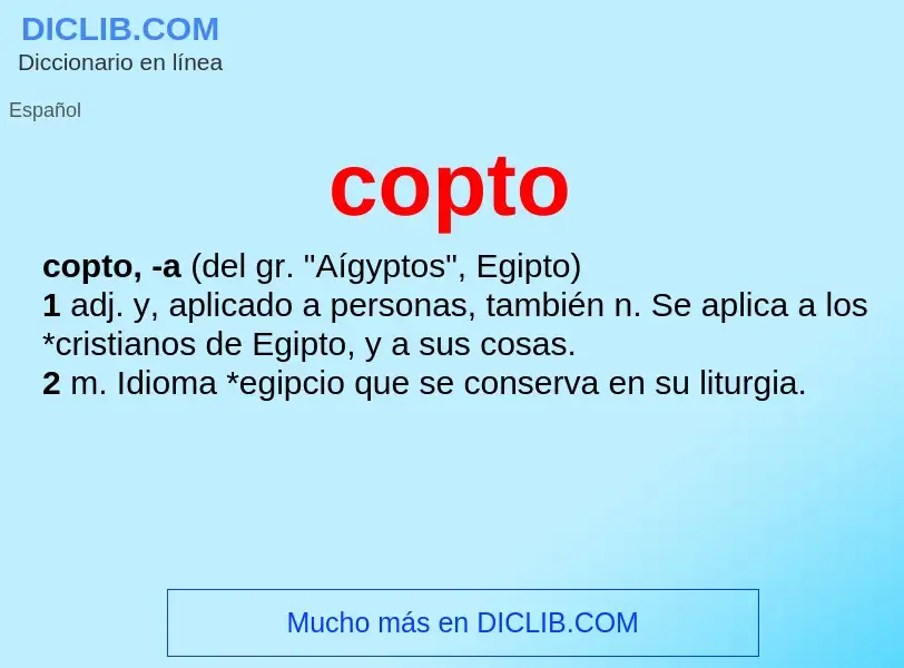 ¿Qué es copto? - significado y definición