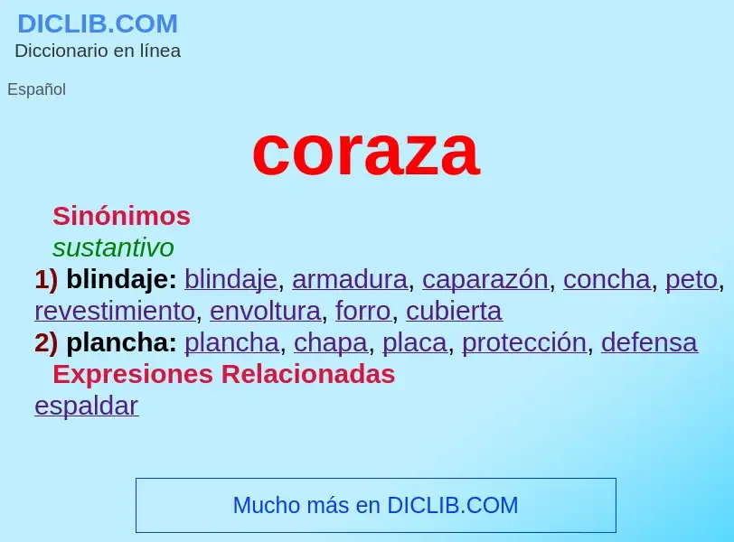 Wat is coraza - definition