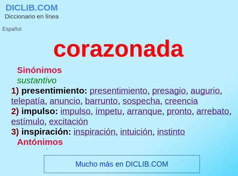 ¿Qué es corazonada? - significado y definición