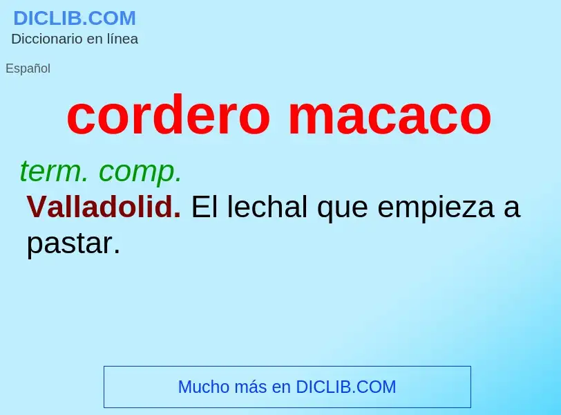 What is cordero macaco - meaning and definition