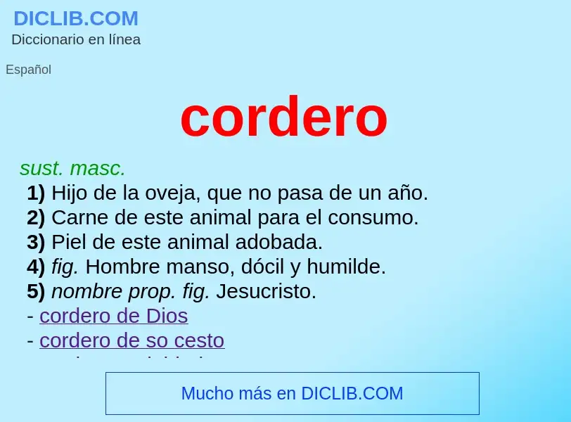 What is cordero - meaning and definition