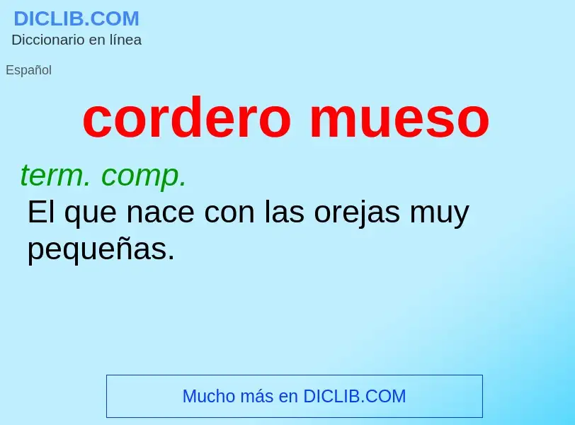 Wat is cordero mueso - definition