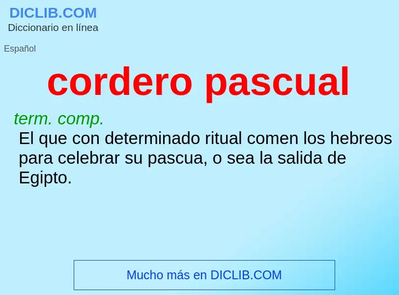 What is cordero pascual - definition