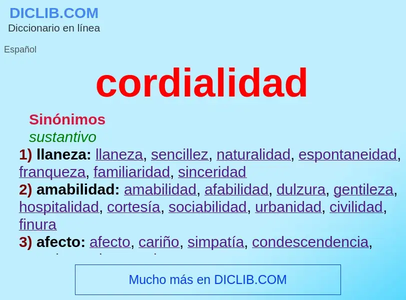 Wat is cordialidad - definition