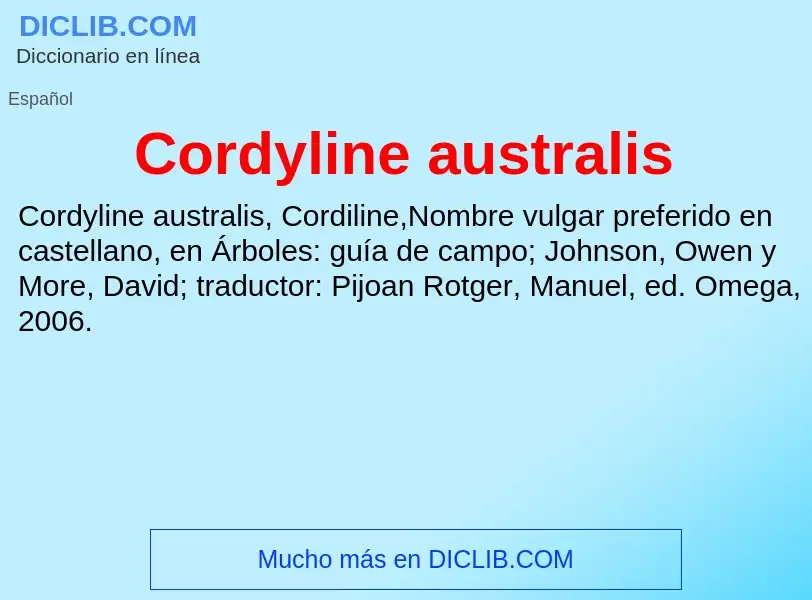 O que é Cordyline australis - definição, significado, conceito