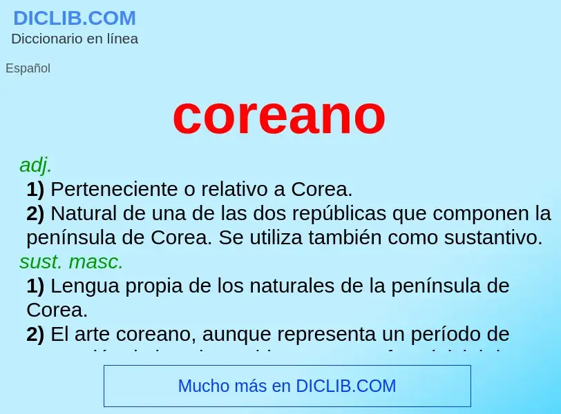 What is coreano - meaning and definition