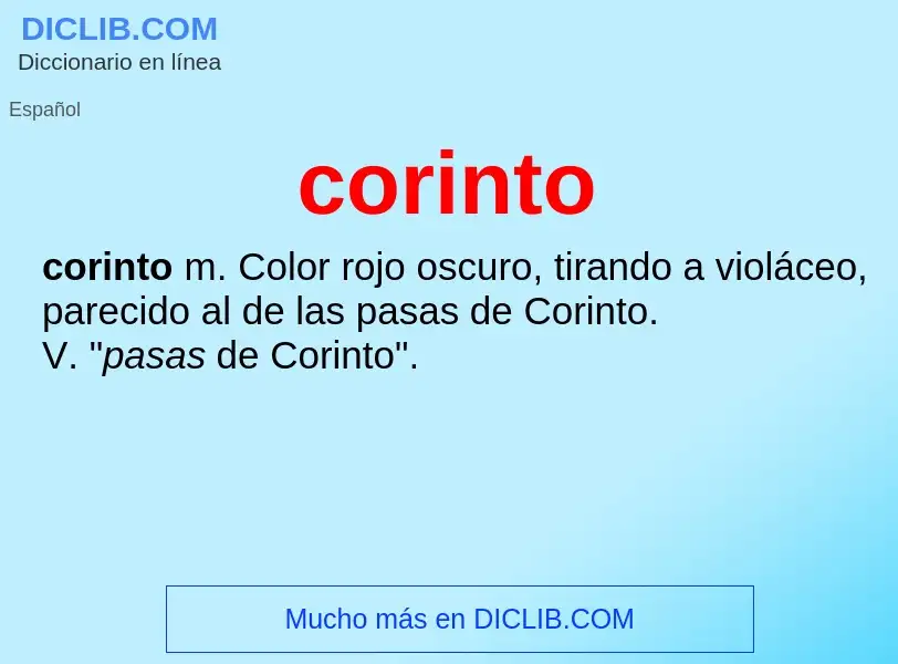 ¿Qué es corinto? - significado y definición