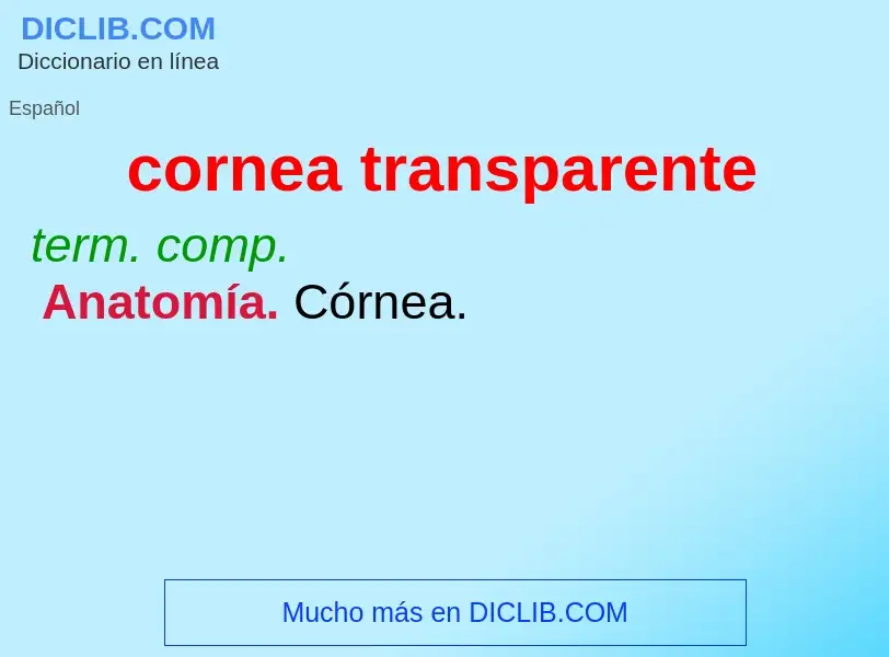 ¿Qué es cornea transparente? - significado y definición