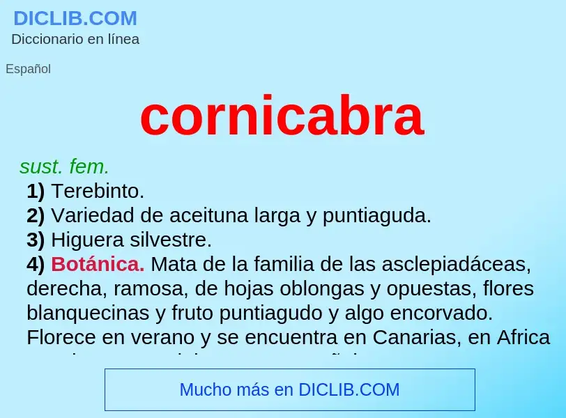 ¿Qué es cornicabra? - significado y definición