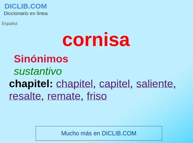 What is cornisa - meaning and definition