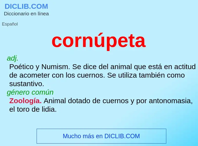 ¿Qué es cornúpeta? - significado y definición