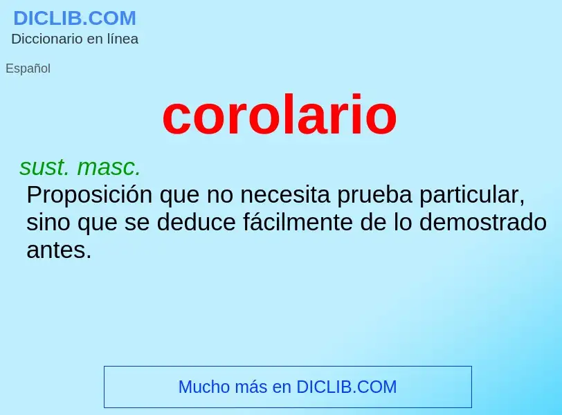 Was ist corolario - Definition