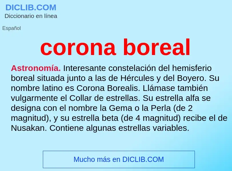 ¿Qué es corona boreal? - significado y definición