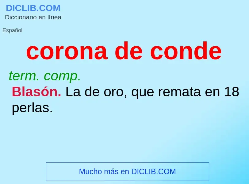 ¿Qué es corona de conde? - significado y definición