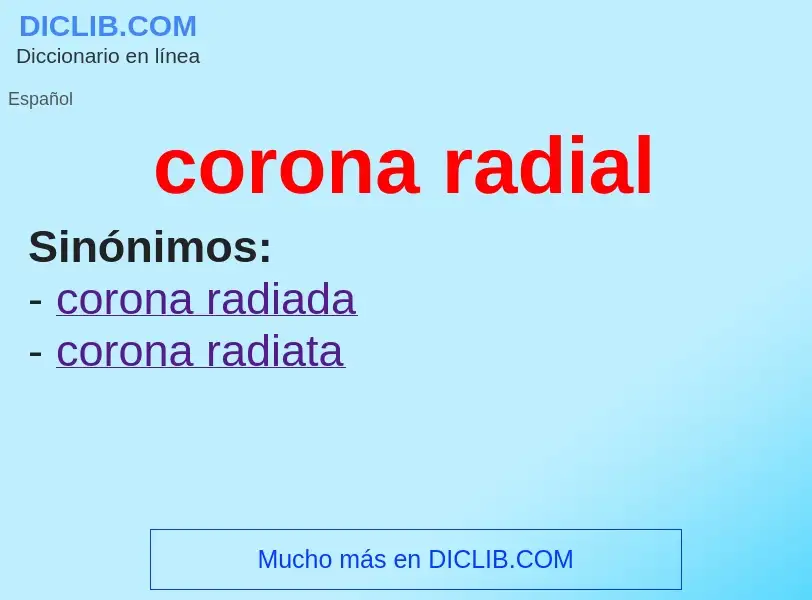 O que é corona radial - definição, significado, conceito