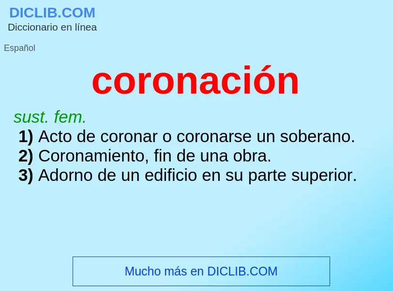 Wat is coronación - definition