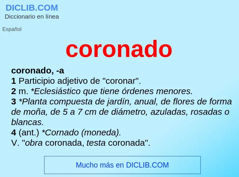 O que é coronado - definição, significado, conceito