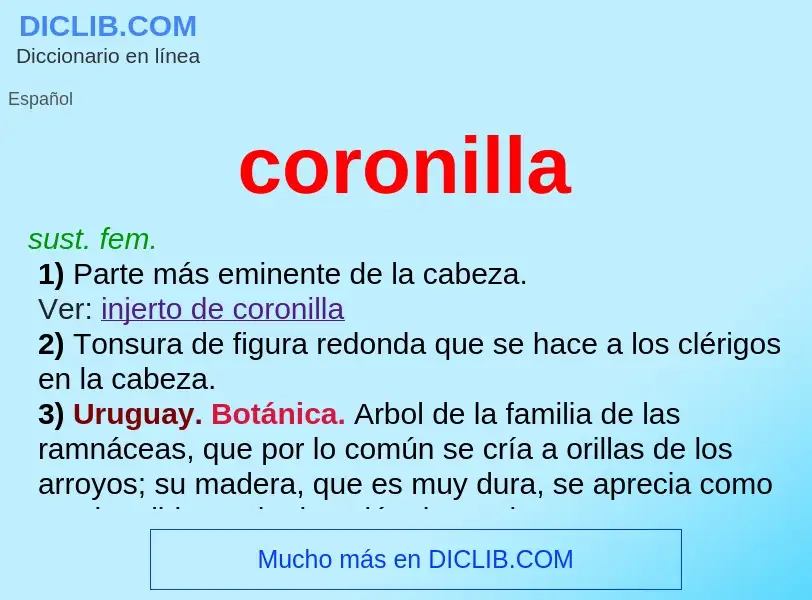 ¿Qué es coronilla? - significado y definición