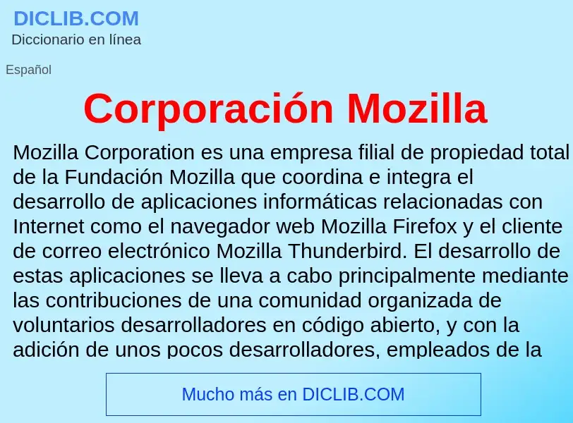 ¿Qué es Corporación Mozilla? - significado y definición