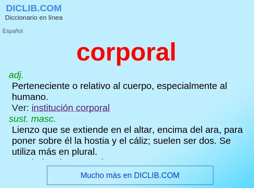 What is corporal - meaning and definition