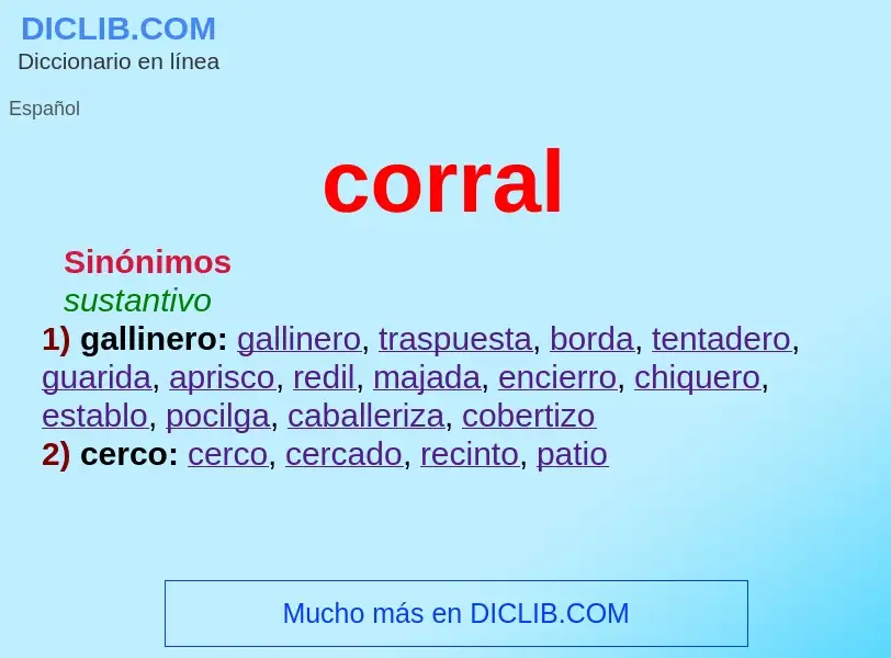 Was ist corral - Definition