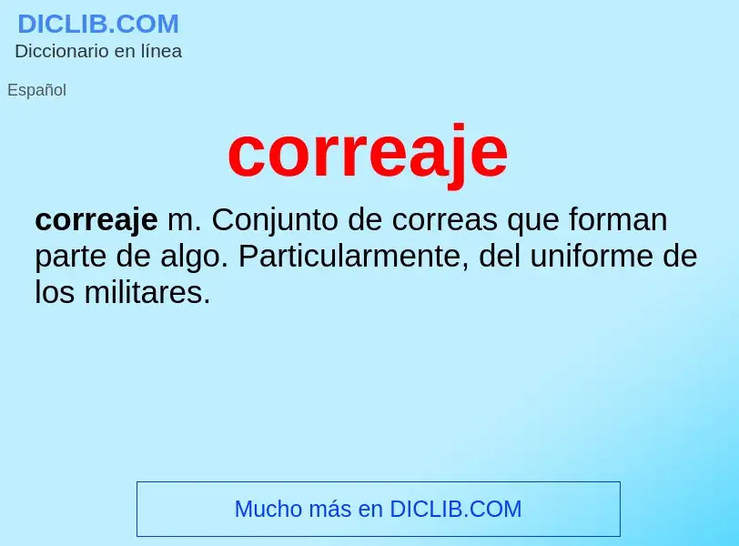 ¿Qué es correaje? - significado y definición