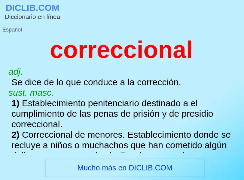 ¿Qué es correccional? - significado y definición