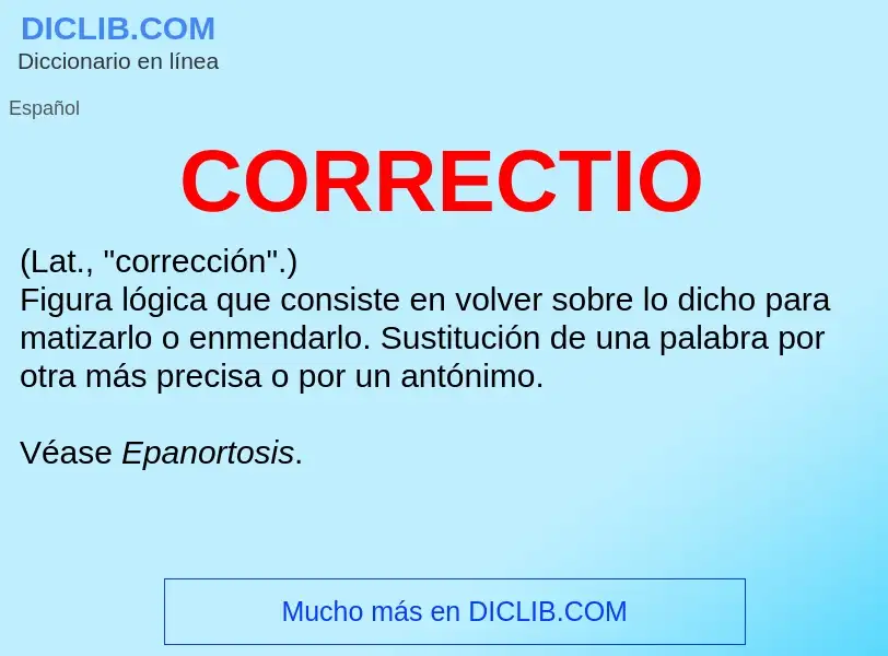 ¿Qué es CORRECTIO? - significado y definición