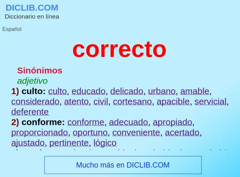 What is correcto - meaning and definition