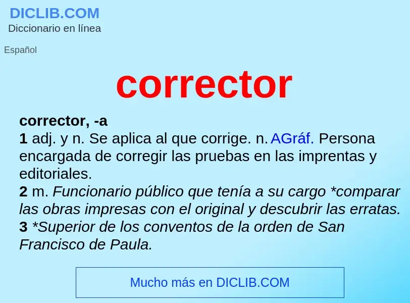 O que é corrector - definição, significado, conceito