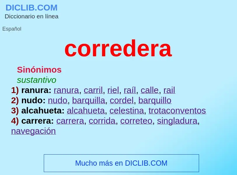 ¿Qué es corredera? - significado y definición