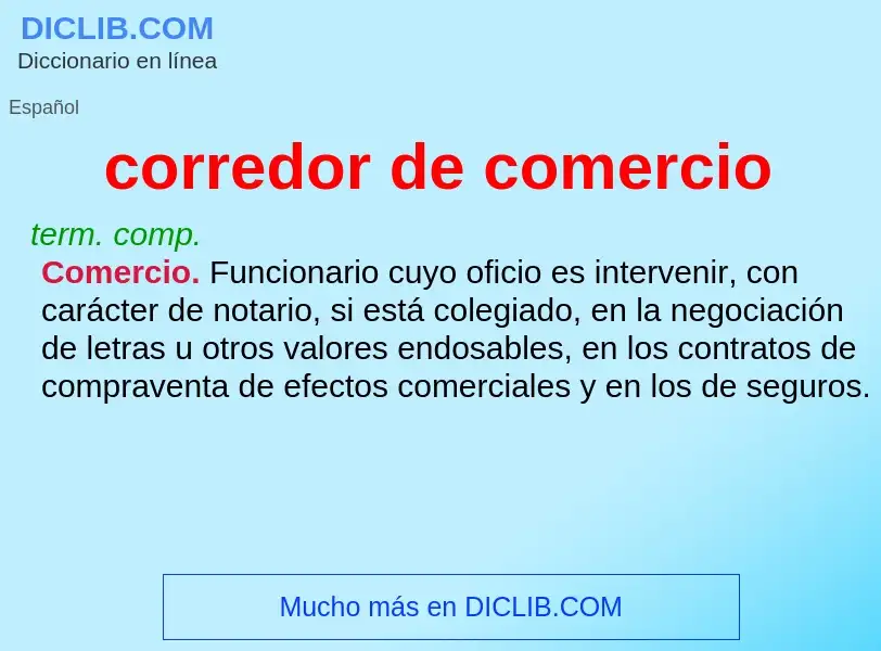 Wat is corredor de comercio - definition