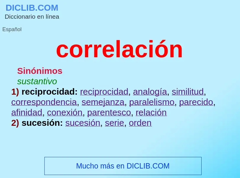 Was ist correlación - Definition