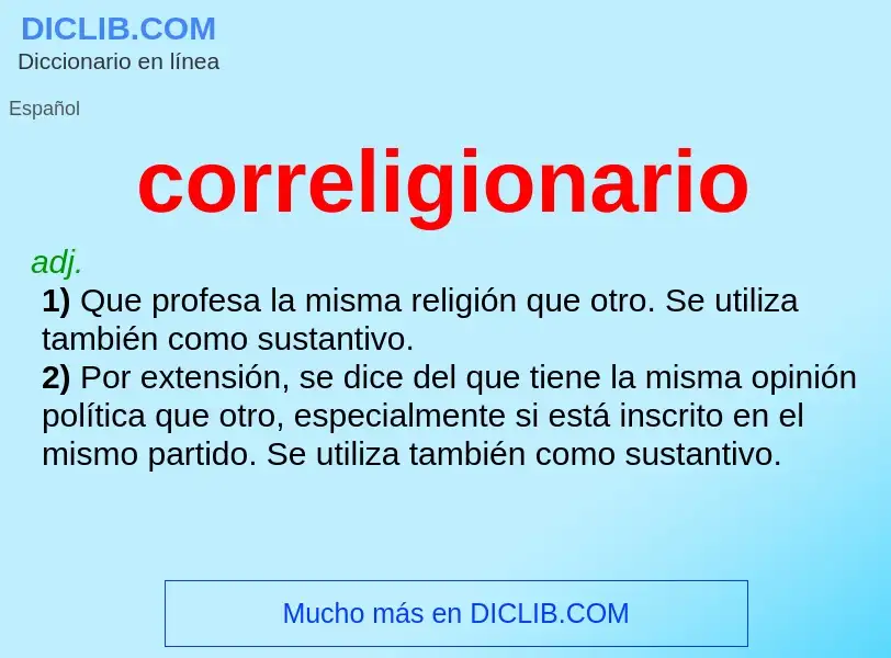 What is correligionario - meaning and definition