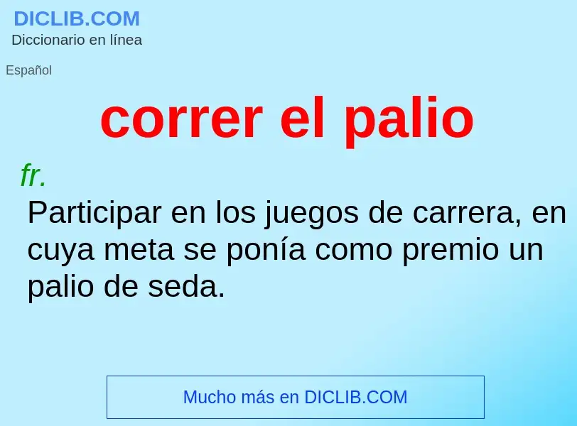 Wat is correr el palio - definition