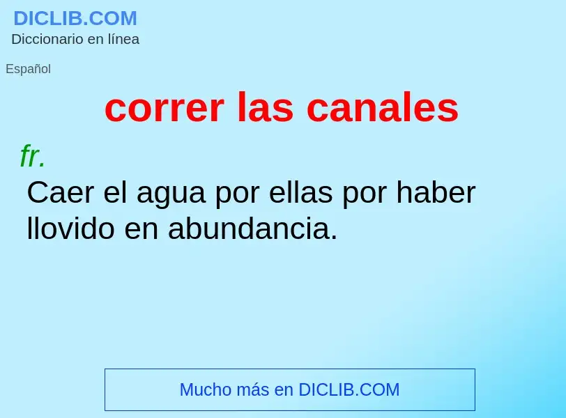 Wat is correr las canales - definition