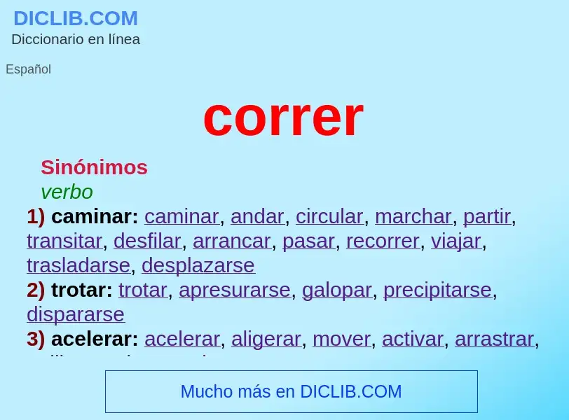 What is correr - meaning and definition