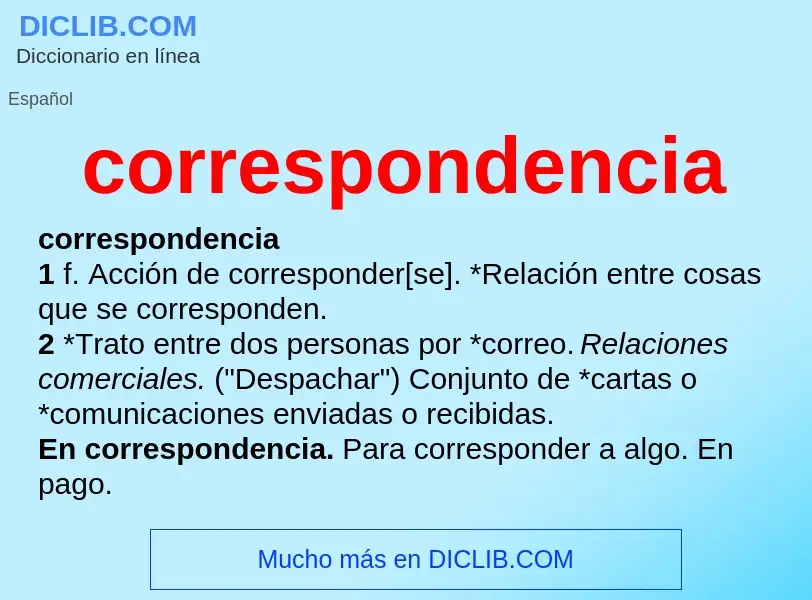 Che cos'è correspondencia - definizione