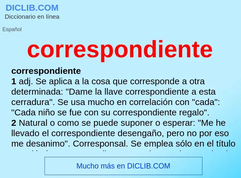 O que é correspondiente - definição, significado, conceito