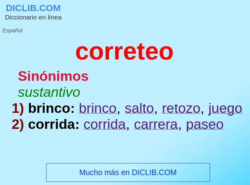 ¿Qué es correteo? - significado y definición